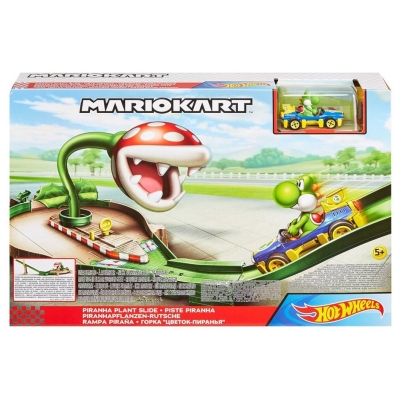 Hot Wheels Mario Kart Piranha Plant Slide Track Yoshi Yarış Seti