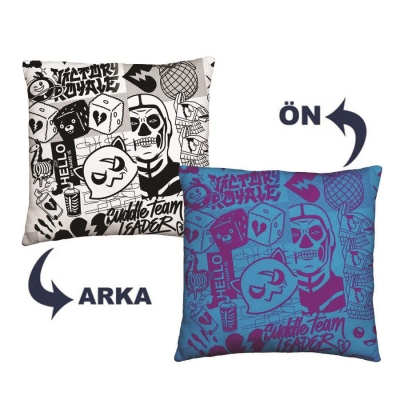 Lisanslı Fortnite V1 Yastık 40x40cm Çift Taraflı