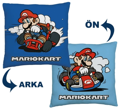 Lisanslı Mario Kart Classic Yastık 40x40cm Çift Taraflı