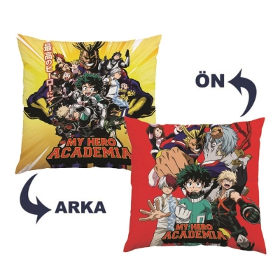 Lisanslı My Hero Academia V1 Yastık 35x35cm Çift Taraflı