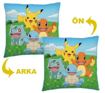 Lisanslı Pokemon Yastık 40x40cm Çift Taraflı