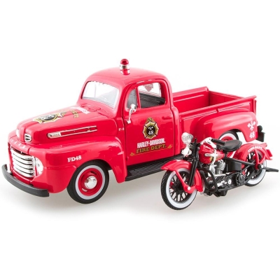 Maisto 1948 Ford F-1 Pickup + 1936 Harley-Davidson El Knucklehead 1:24