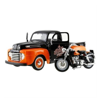 Maisto 1948 Ford F1 Pick UP + 1958 Harley Davidson FLH Duo Glide 1:24