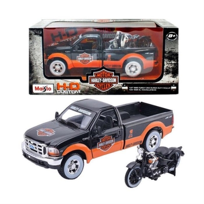 Maisto 1999 Ford F-350 + 1936 Harley Davidson Knucklehead 1:24