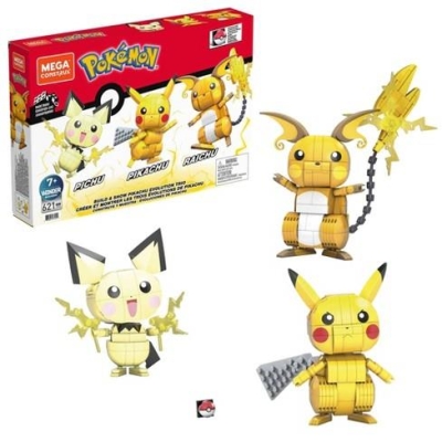 Mega Construx Pokemon Build and Show Pikachu Evolution 3'lü Set 14cm