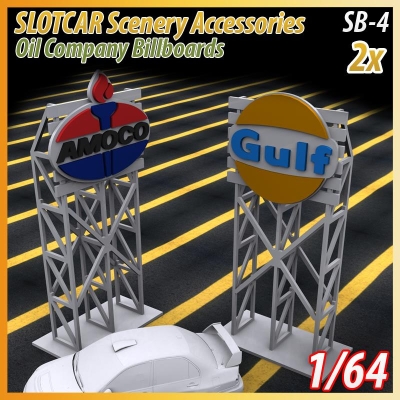 Mhs 3D Logo Billboards (Amoco - Gulf) 1:64 Maketi Boyasız