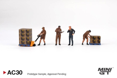 Mini Gt 1/64 Figurine: UPS Driver And Workers