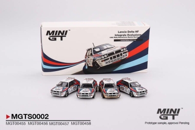 Mini Gt 1/64 Flancia Delta Hf Integrale Evoluzione 1992 Rally Montecarlo Martini Racing 4 Cars Set -