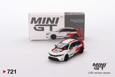 Mini Gt 1/64 Honda Civic Type R #2 2023 Pace Car White