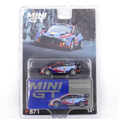 Mini GT 1/64 Hyundai i20 N Rally1 Hybrid 2024 Rallye Monte-Carlo Winner - 871 Blister Paket