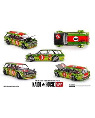 Mini GT 1/64 Kaido Datsun KAIDO 510 Wagon OG Flo Yellow No:164