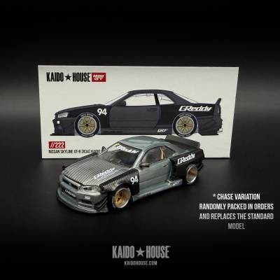Mini GT 1/64 Kaido Nissan Skyline GT-R (R34) GReddy V2 Chase