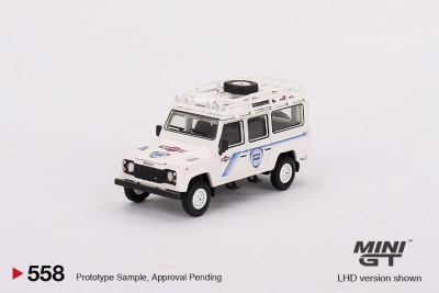 Mini GT 1/64 Land Rover Defender 110 1991 Safari Rally Martini Racing Support Vehicle