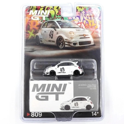 Mini GT 1/64 LB-WORKS x Abas Works ABARTH 595 Gara White - Blister No:809