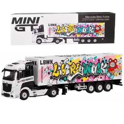 Mini Gt 1/64 Mercedes Benz Actros W740 Ft Container Lbwk Kuma Graffiti