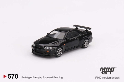 Mini Gt 1/64 Nissan Skyline Gt-r (R34) V-spec Black Pearl