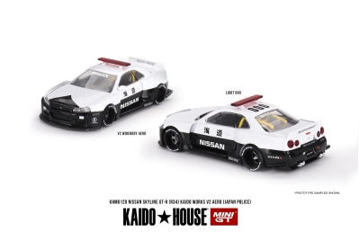 Mini Gt 1/64 Nissan Skyline Gt-r R34 Kaido Works (V2 Aero) Police