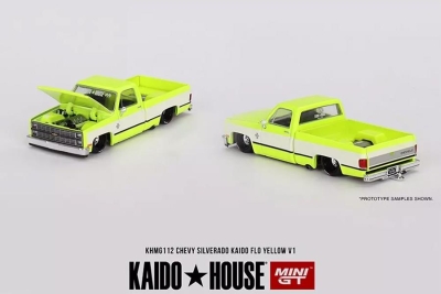 Mini Gt Kaido 1/64 Chevrolet Silverado KAIDO Flo Yellow V1
