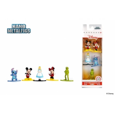 Nano Metalfigs Disney 5'li Mini  Figür 4 Cm - Stitch Mickey Minnie Kermit Alice