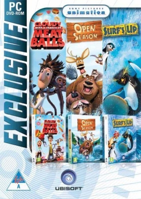 Pc Cloudy With A Change Of Meat Balls+open Season+surf Up