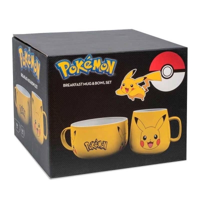 Pokemon Breakfast Set Mug + Bowl - Pikachu Temalı
