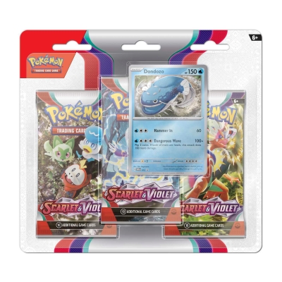 Pokemon Tcg Scarlet and Violet Premium Checklane 3 Booster Paket + Dondozo