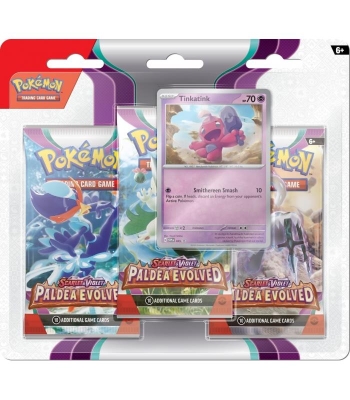 Pokemon Tcg Scarlet & Violet Paldea Evolved Premium Checklane 3 Booster Paket + Tinkatink