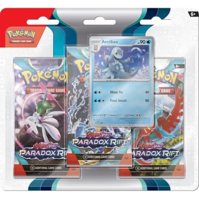 Pokemon Tcg Scarlet & Violet Paradox Rift Premium Checklane 3 Booster Paket + Arctibax