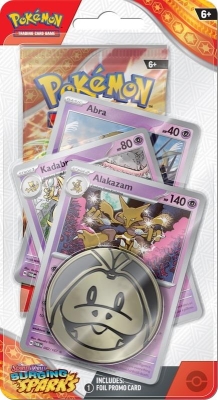 Pokemon Tcg Surging Sparks Premium Checklane Booster Paket + Alakazam