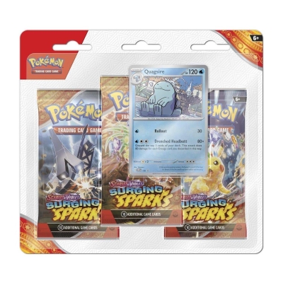 Pokemon Tcg Surging Sparks Premium Checklane 3 Booster Paket + Quagsire