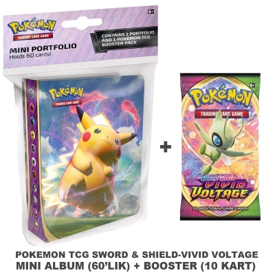 Pokemon Tcg Sword & Shield Vivid Voltage Mini Album + Booster Pack