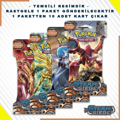 Pokemon Tcg: X & Y Booster Pack Steam Siege Kart Seti 10'lu (orjinal Ürün)