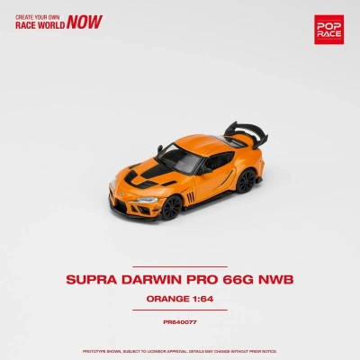 Pop Race 1/64 Toyota Supra Orange Darwin Pro 66G NBW