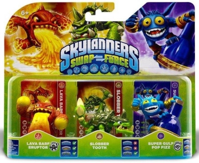 Skylanders Swap Force Eruptor + Slobber Tooth + Pop Fizz Figür