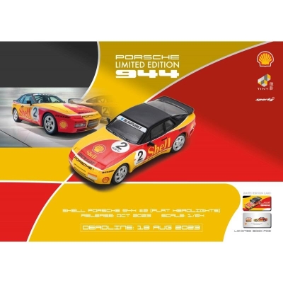 Sparky X Tiny City 1/64 - Porsche 944 1991- N2 Shell Turbo Cup - Flat Headlights