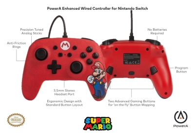Super Mario Kablolu Controller Lisanslı Powera