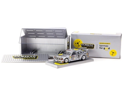 Tarmac Works 1/64 Mercedes- Benz 190 E 2.5-16 Evolution II Macau Guia Race 1992 #9 with Container