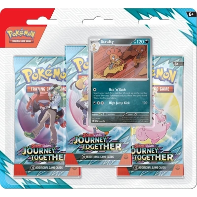 Pokemon Tcg Journey Together Premium Checklane 3 Booster Paket + Scrafty