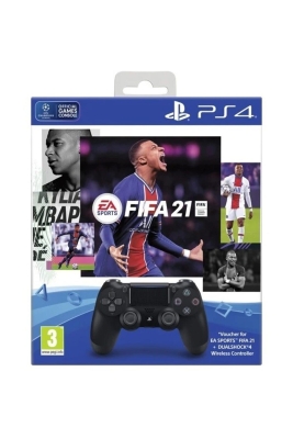 Ps4 Dualshock Controller Siyah Ve Fifa 21 Oyunu